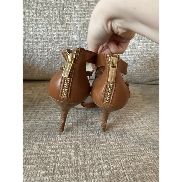 Michael Kors Strappy Heels‎ Logo Brown Buckle Y2K Size 9 M  3" - Picture 4 of 7